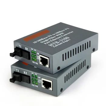 1 Paari Kiire Meedia Ethernet Konverter 10/100Mbps Bi-Directional Single-mode SC Fiber Optiline Fiiberkaabel Media Converter kuni 25KM