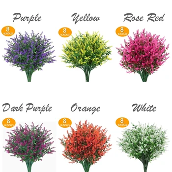 1 Pakk Talumaja Faux Plastik UV Kunstlik Lavendel Võltsitud Lilled, Põõsad, Taimed Ei Fade