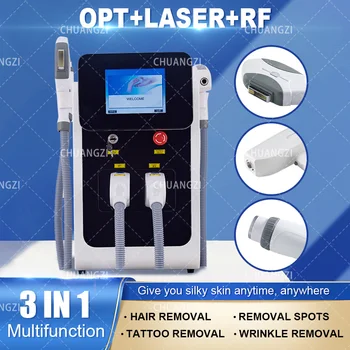 3 in 1 Multifunktsionaalne IPL NM Laser Karvade Eemaldamist Masin Nd-Yag Laser Tat-liiga Eemaldamise masin RF Face Lift Juuksed laser CE