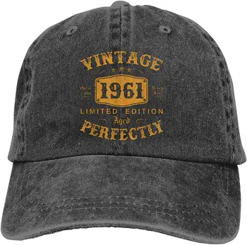 60-Aastane, Sünnipäev Kingitused Vintage 1961 60. Sünni Baseball Caps Täiskasvanud Reguleeritav Denim Kork