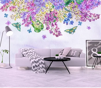 Bacaz Tahes formaadis 3D Tapeet Seina Murals Retro Käsitsi Maalitud Lillemotiiviga Seina Maali elutoas, Magamistoas 3D-Seinamaaling Tapeet lill
