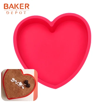 BAKER DEPOT 9 tolline Silikoon Hallituse Kook südame kook saia küpsetamine vorm 3D-Suur Kook, leib bakeware diy Sünnipäeva, pulmapidu