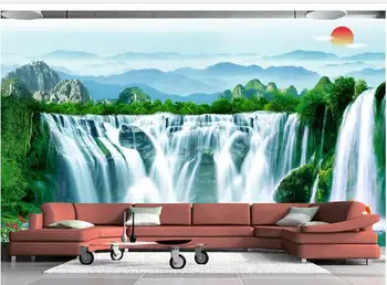 custom 3d 3d tapeet seinast, seinamaal tapeet traditsiooniline Hiina maali maastik juga jooksva vee generative tapeet