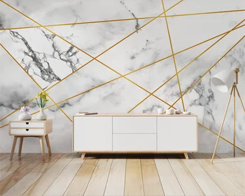 Custom 3D tapeet 8D seinamaaling kaasaegne minimalistlik geomeetriline marmor mustriga golden line magamistuba, elutoas diivan, TV taust seina