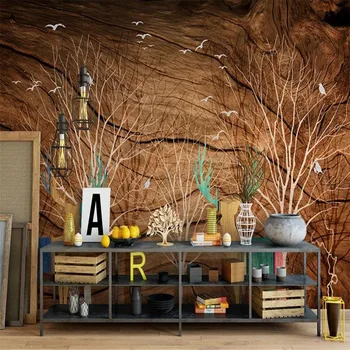 Custom 3D tapeet seinamaaling Põhjamaade puit tera taust seina-elutuba, magamistuba teenetemärgi tapeet