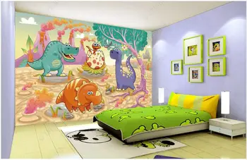 Custom foto seinamaaling 3d tapeet HD cartoon dinosaurus läbi laste tuba 3d tapeet seina murals seinte 3 d