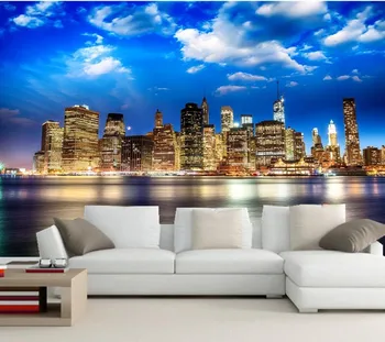 Custom Kaasaegseid kõrghooneid New Yorgis,tapeedid, elutoas diivan, TV seina magamistuba foto seinamaaling tapeet de papel parede