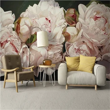 Custom mustritega tapeedid 3d magamistuba Ameerika Aed käsitsi maalitud lilled taustaga seina paberid elutuba home decor