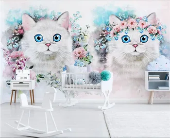Custom personalized dekoratiivsed de papel parede 3d tapeet Põhjamaade minimalistlik lill laste tuba teenetemärgi