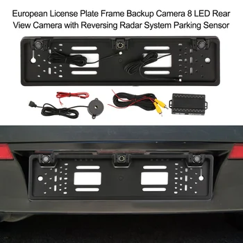 Euroopa numbrimärk Raami Backup Kaamera 12 LED tagurdamiskaamera koos Tagurdamise Süsteem Parkimise Andur, Auto Tarvikud