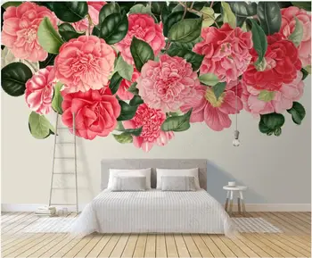 foto tapeet 3d kohandatud seinamaaling Moodsa kunsti käsitsi maalitud lill, roos home decor elutoas Tapeet, seinad rullides