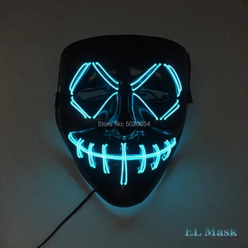 Halloween Masquerade Mask Asjade 10 Värve, Heli Aktiveeritud, süttib Mask Anonoymous EL Hõõguv Mask Festival Osapooltele
