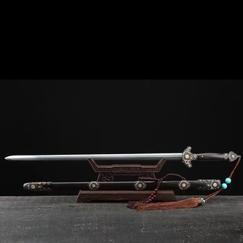 Hiina Mõõgad, mis on valmistatud Käsitsi volditud Terasest (Damaskuse Teras) ja on paigaldatud nii Ebony Puit scabbard paigaldamise cosplay