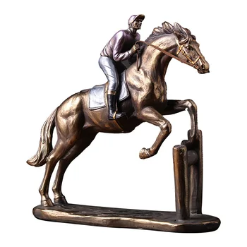 Horse Racing Skulptuur Kodu Kaunistamiseks Tarvikud Vintage Kuju Käsitöö Töötab Horse Figuriin Birhtday Äri Kingitused Ornament