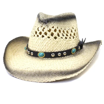 HT3654 2021 Uus Mood Straw Hat Mehed Naised Lai Nokk Kauboi Panama Müts Mees Naine Travel Beach ühise Põllumajanduspoliitika Vabaaja Suvel Rannas Päikese käes Müts