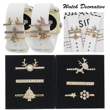 Jõuluvana Jõulupuu Smart Vaadata Ringi Teemant Ornament Võlusid Apple Vaata Bänd Metallist Dekoratiivsed Vaadata