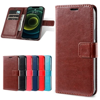 kaardi hoidiku kaas puhul HTC Desire 12 nahast Flip Case Retro rahakoti ja telefoni kott juhul äri-luuk