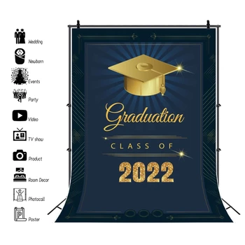 Klass 2022 Lõpetamist Taustaks Glitter Gold Õnnitlused Grad Bakalaureuse Lõpetajate ühise Põllumajanduspoliitika Fotograafia Taust Pool Kaunistused