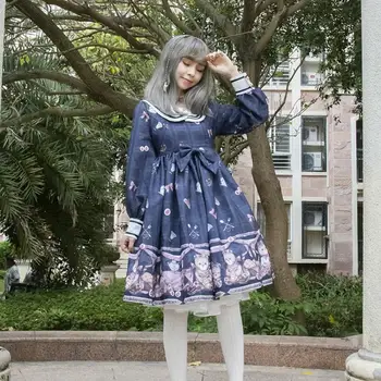 Kuninglik muinasjutt jaapani stiilis pehme õde lolita kleit naine mori tüdrukud Shirayuki cartoon muster trükitud short gown kleit F1307