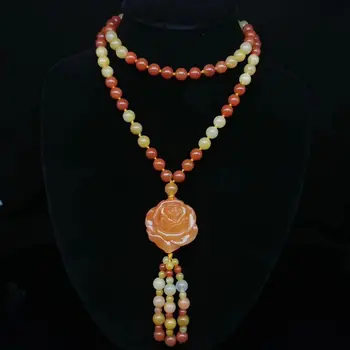 Laadi multicolour Gemstone Pärlitega Kaelakee mitmevärviline pojeng Amulett Ripats Õnnelik Kaunistused