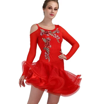 ladina tants konkurentsi kleidid naistele samba rumba tango ladina tantsu kleit ladina tantsu must naiste punane lq080