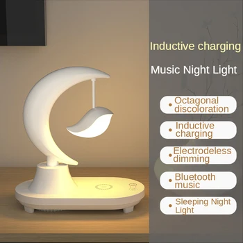 LED Bluetooth Kõlar Öö Tabel Lamp Värvikas Atmosfääris Öö Valguses Intelligentne Traadita Mobiiltelefoni Aku 1800mAh