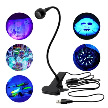 LED Clip UV-Lampe Laetav USB Led Paindlik laualambid Raha Meditsiinilise Toote Detektor UV Gel Kuivatamise Kerge DIY Nail Art