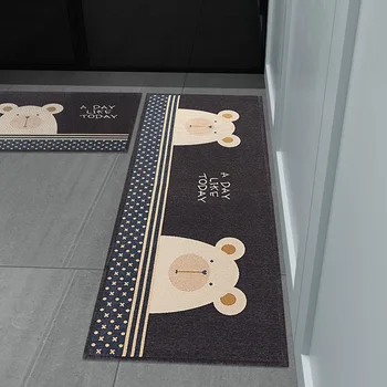 Loomade Cute cartoon köögi põranda matt blokeerumisvastased oilproof kodu mustust hülgav absorbeeriv matt pikk Vannituba Esik Doormats Vaipa