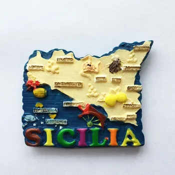 Loominguline Käsitöö Kaunistused Külmkapimagneteid Itaalia Sitsiilia Kaardid Mõõtmete Magnetid Turismi-Suveniire