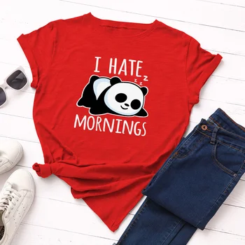 Ma VIHKAN Hommikuti Kirja Panda Print T-Särk Naiste Lühikesed Varrukad O Kaela Tshirt Suvine Naiste Särk Särk Tops Camisetas Mujer DW274