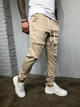 Meeste Uus Mood Brändi Slim Fit Võimlemis-Püksid Casual Spordi Püksid Meestele Mens Sörkimine Püksid Multi-tasku Sportlikud Püksid