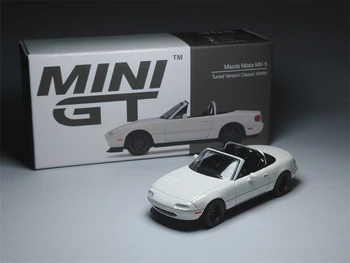 Mini GT 1/64 304 Mazda Miata MX-5 Tuunitud Versioon Klassikaline Valge DieCast Mudel Kollektsiooni Limited Edition