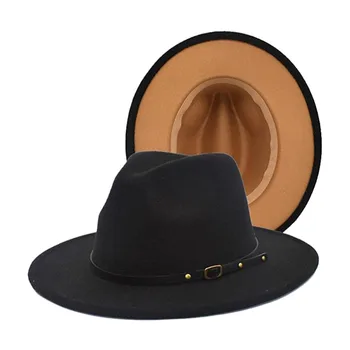 Naised Lai Nokk Segast Fedora Müts Vöö Meestele, Kahe Tooni Kleit Müts Vilt Panama Müts Audlt Suurus