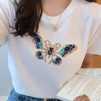 Naiste O-kaeluse Odavad Tee Dragonfly Trükitud Harajuku Suvel T-särgid, Vabaaja Ring NeckHarajuku korea Stiilis Graafilise Tops Uus Tee