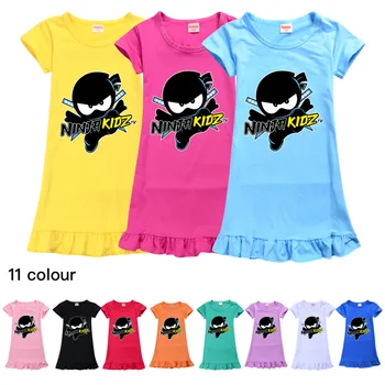 Ninja Kidz B Kids Riided Puuvillased Põlvikud Kleidid Teismelised Cartoon Tüdrukud Pidžaamad Lastele Nightgowns Tüdrukute Riided