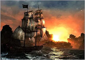 Pirate Laeva Merele Päikeseloojangut Plakat Metallist Tina Märk