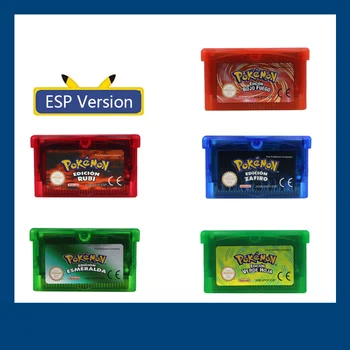 Pokemon Game Boy Advance 5 Kastid/Set Memory Card GB, GBC NDSL GBM Video Mängu Kasseti 32-bit Konsooli ESP Versioon