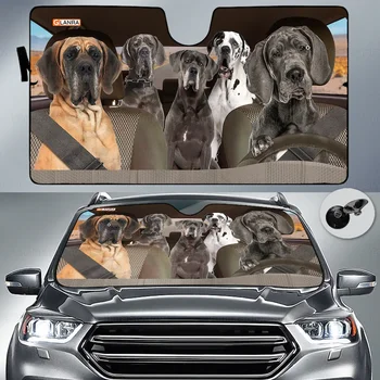 Saksa Dogi Pere Auto Nokats, Saksa Dogi Auto Decor Ekraan, Koer Päikesevarju Auto, Saksa Dogi Auto Kaunistamiseks, Saksa Dogi Väljavalitu