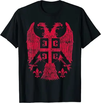 Serbia Double Headed Eagle Emblem - Serbia vapp Meeste T-Särk, Lühikesed Varrukad Vabaaja Puuvill, O-Kaelus Suvel TShirt