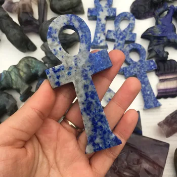 Sisestage elu looduslikud kivid ja mineraalid lapis lazuli risti figuriin reiki tervendav kristallid Glyph Energia kodu kaunistamiseks