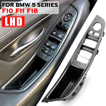 Sobivad BMW 5 Seeria F10 F11 F18 520 d 525d 530d 535i Carbon Fiber Auto RHD LHD Salongi Ukse Käepide Sisemine Paneel Tõmmake Kate Sisekujundus