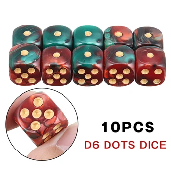 Uued 10tk Kõrge Kvaliteedi 16mm Vaik D6 Dots Täringut Kaasaskantav Vastupidav Dual Värvid lauamäng Dices Mängud Tarvikud