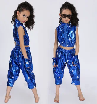 Uus Litrid Hip-Hop Jazz Tants Sobiks Lastele Tulemuslikkuse Tantsu kulumise Tüdruk Kaasaegne Jazz Tantsu Kostüüm Sobib