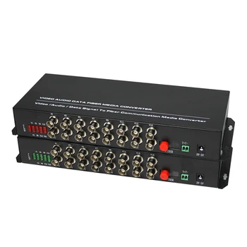 Video Ethernet Konverter 1 Paar FC 20km 16 Kanali Analoog-BNC, Et Kiu Video Converter