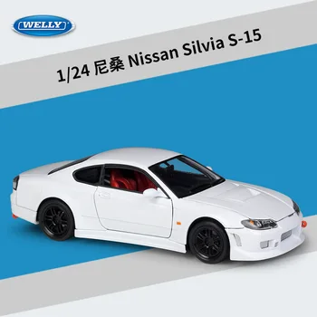 Welly 1:24 Nissan Silvia S-15 sulamist auto mudel Diecasts & Mänguasi Sõidukite Koguda kingitusi Mitte-remote control-tüüpi transpordilennukit mänguasi