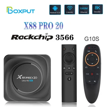 X88 PRO 20 Android 11 TV Box 8GB RAM 4GB 128GB 32GB 64GB Rockchip RK3566 apoyo Asistente de Google G10S